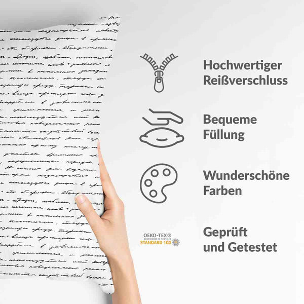 Gezondheidskussen wit met opschrift