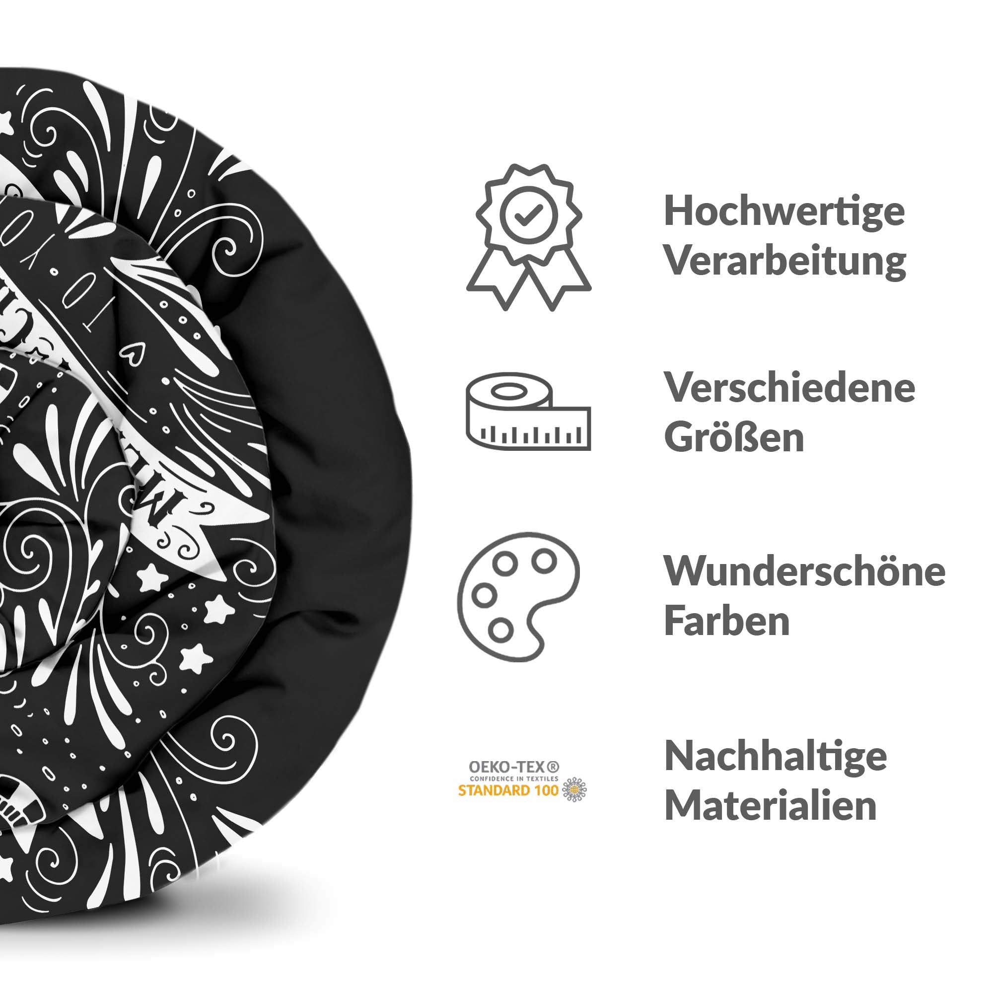 Original Therapiedecke - Baumwollbezug Schwarz Merry Christmas