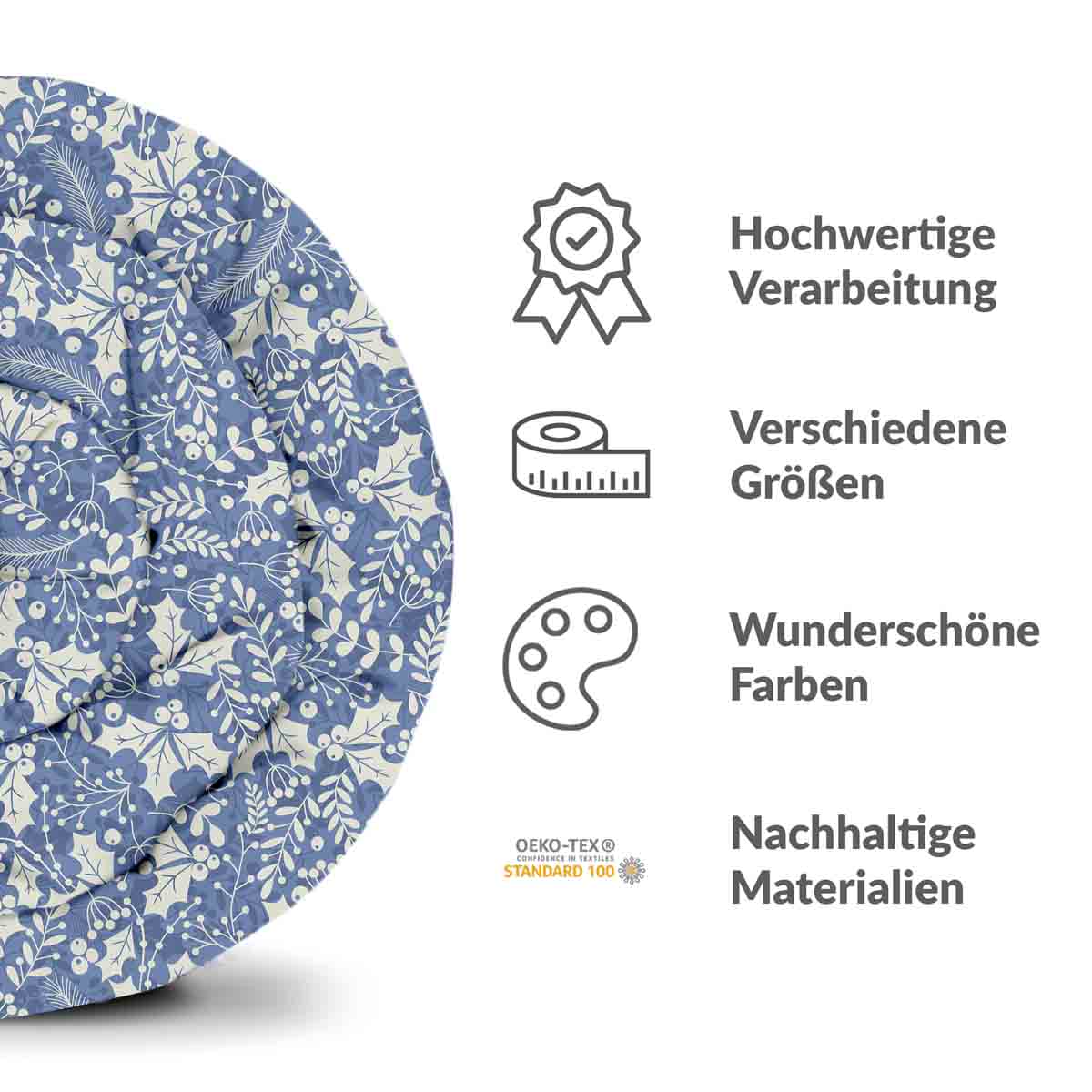 Original Therapiedecke - Baumwollbezug Blau Weihnachten