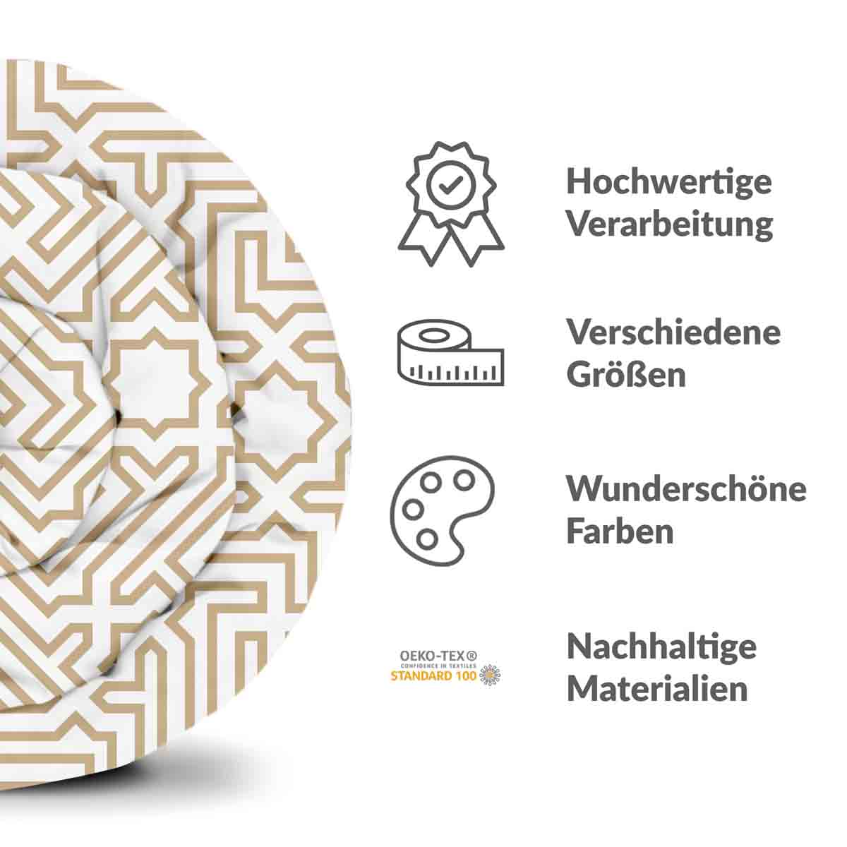 Therapiedekens beddengoed set beige met vormen