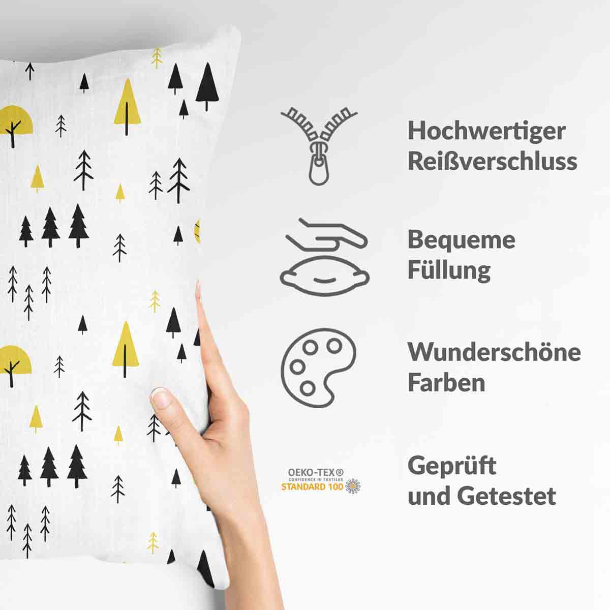 Gezondheidskussen met gele bomen