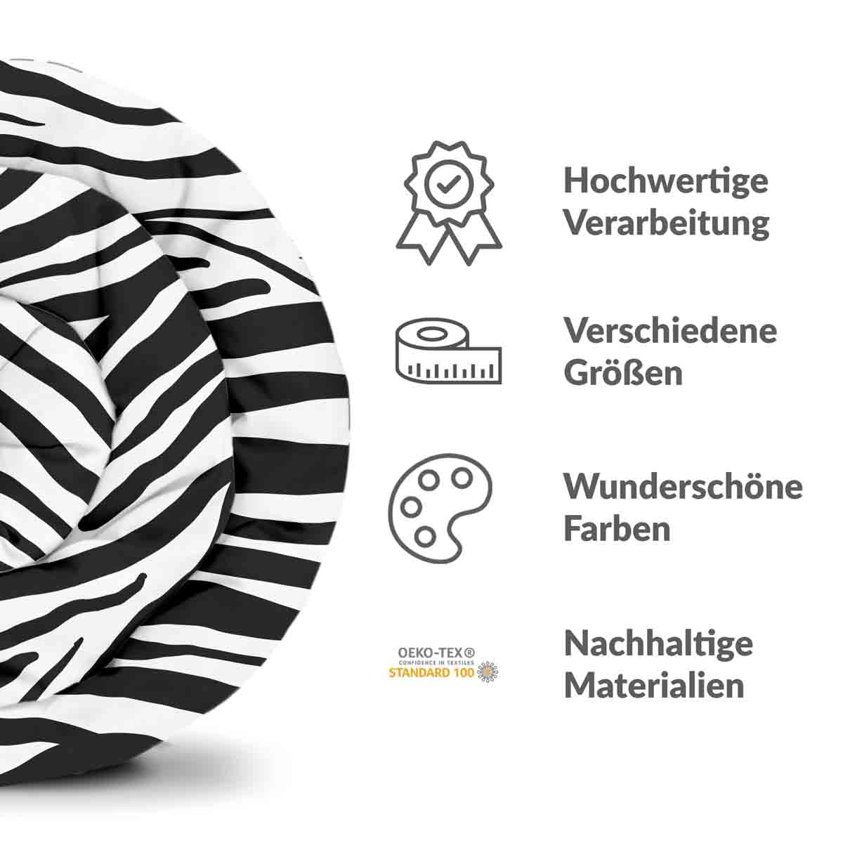 Originele therapiedeken - katoenen hoes zebraprint