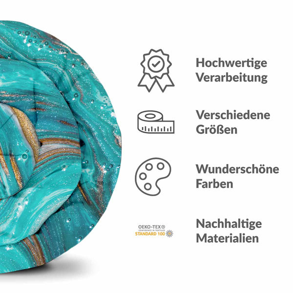 Therapiedekens katoenen hoes marmer turquoise