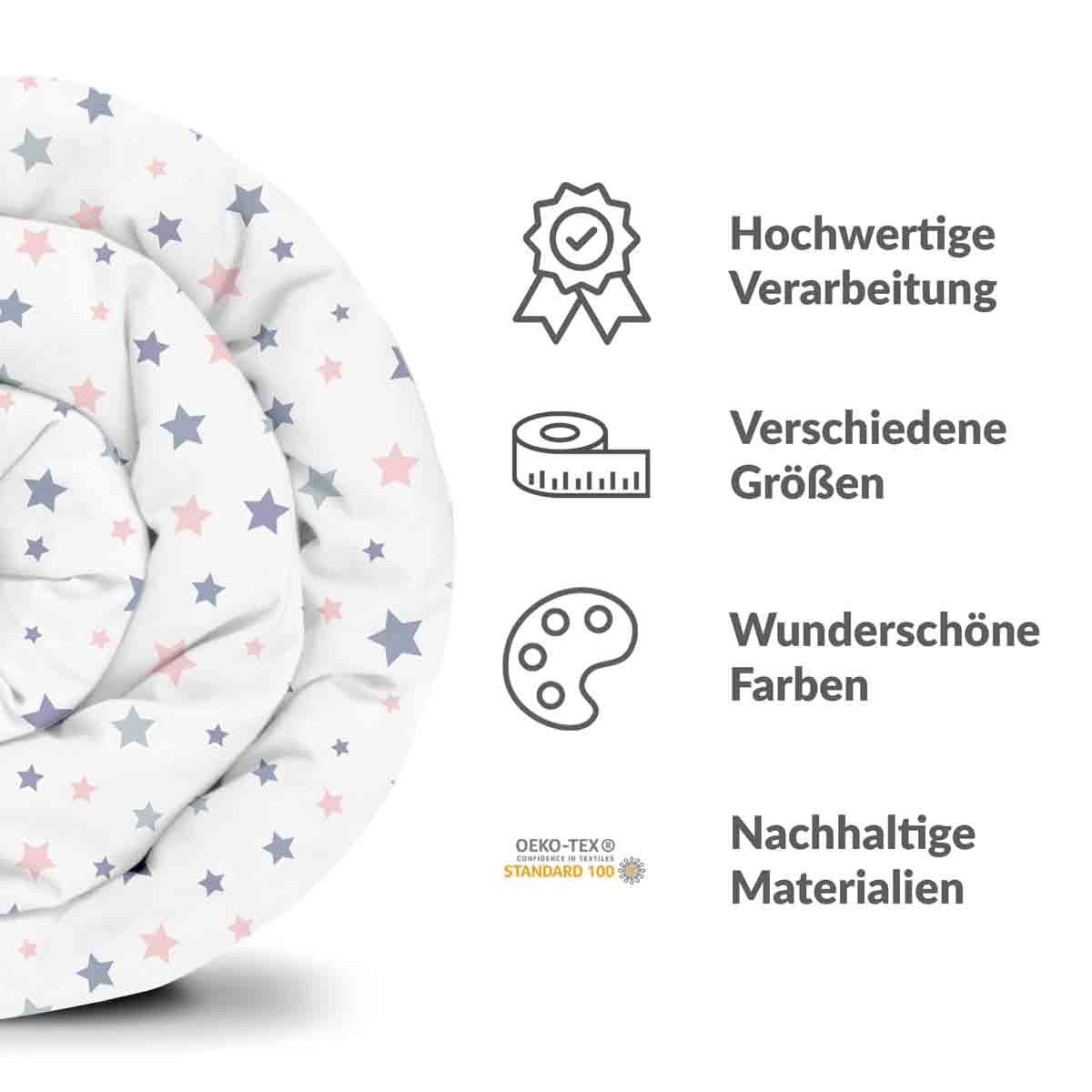 Original Therapiedecke - Baumwollbezug Weiß mit Sternen