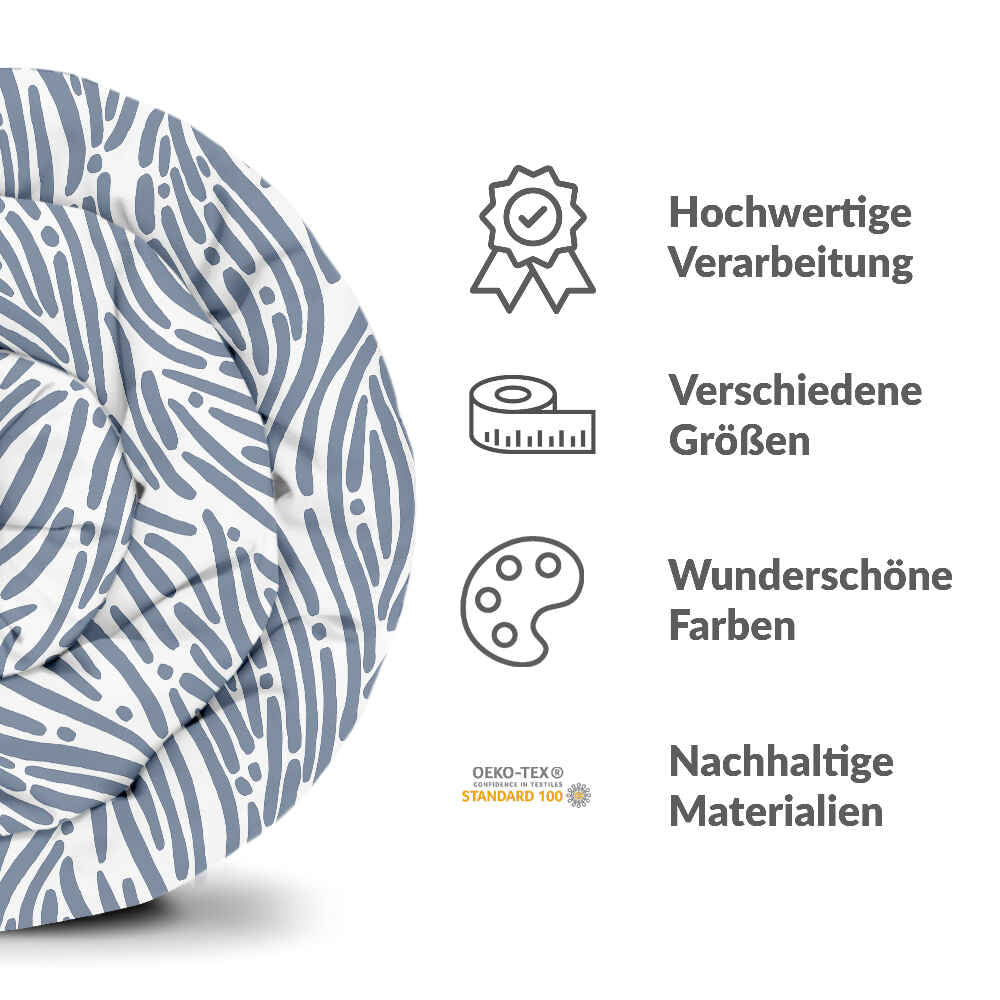Original Therapiedecke - Baumwollbezug welliges Muster Blau