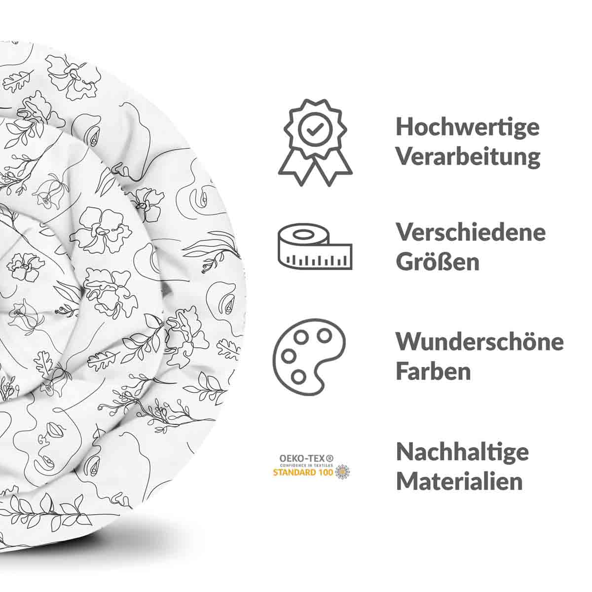 Original Therapiedecke - Baumwoll Bettwäsche Set Boho Blumen