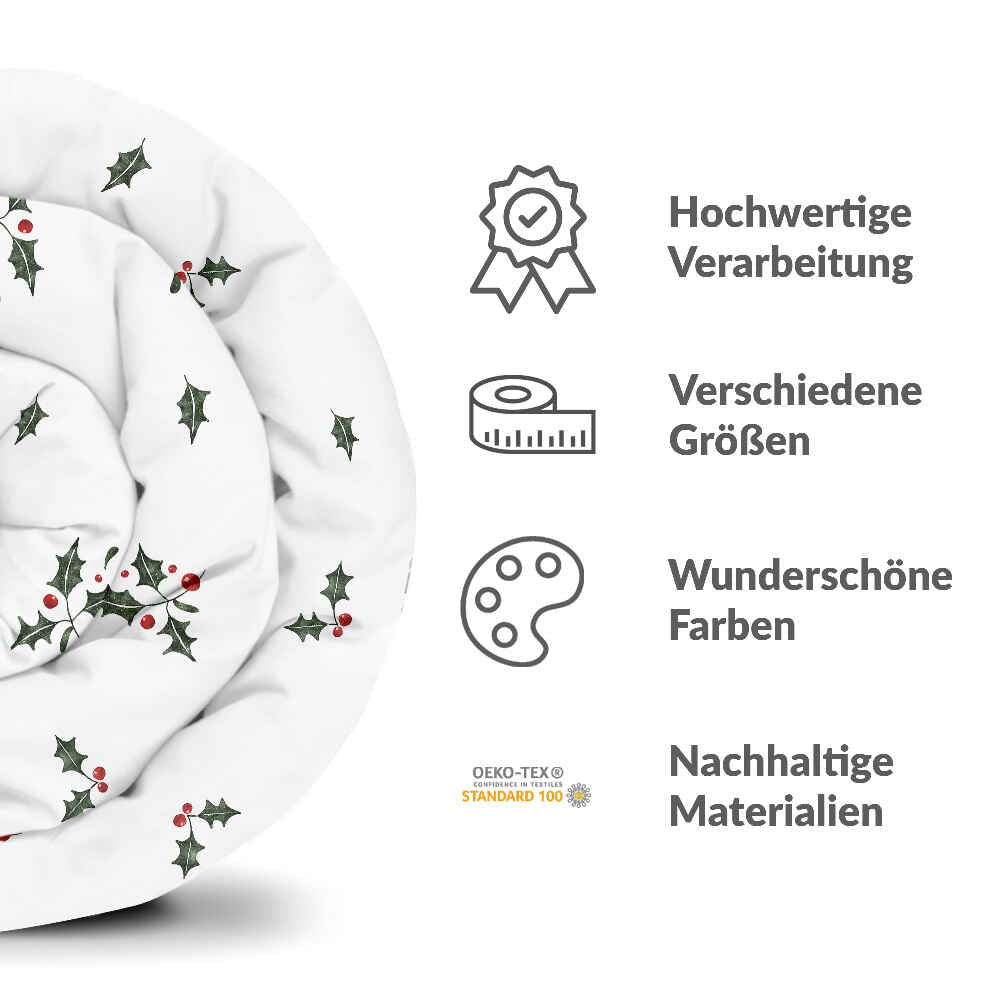 Original Therapiedecke - Baumwollbezug Weiß Mistelzweige