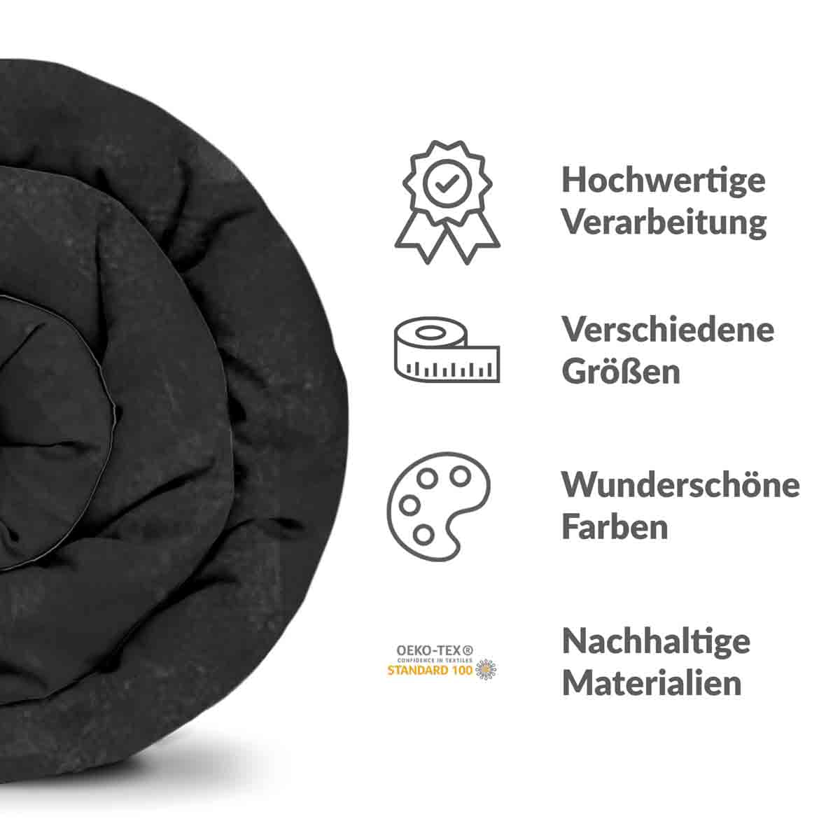 Original Therapiedecke - Baumwollbezug Schwarz Grusel