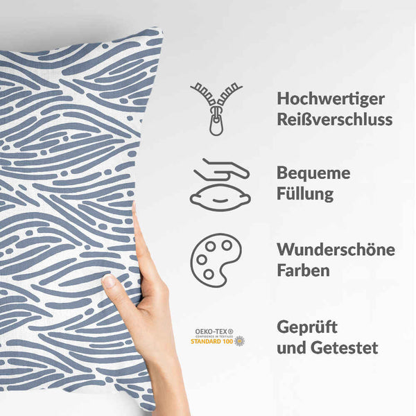 Gezondheidskussen golvend patroon blauw