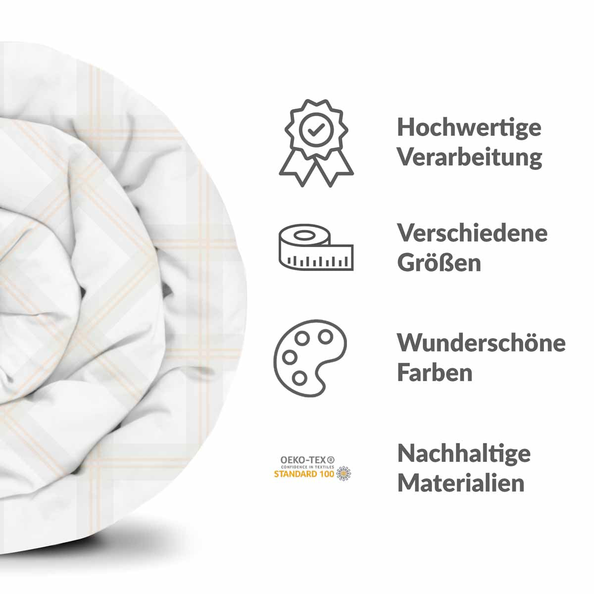 Original Therapiedecke - Baumwollbezug Orange Große Karos