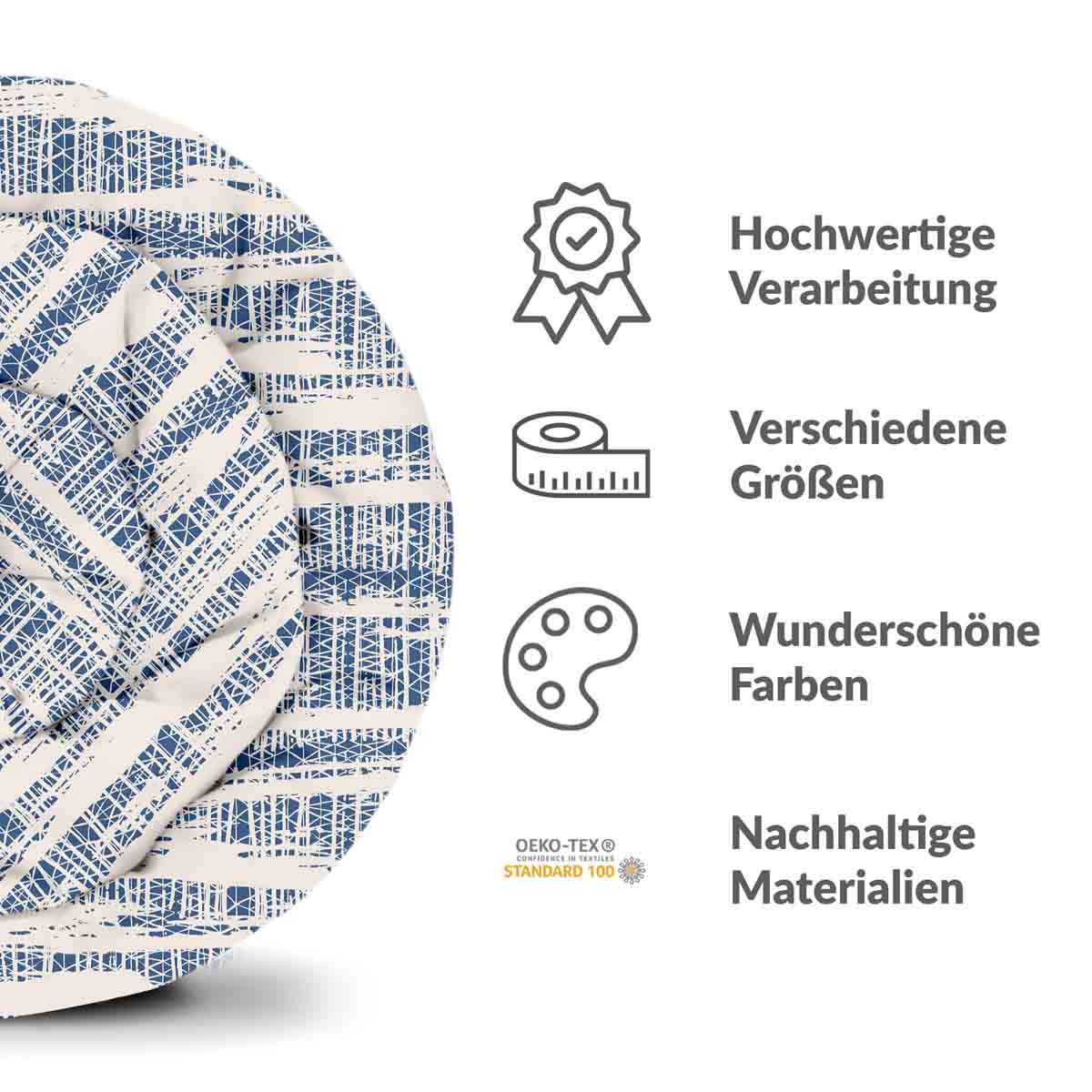 Original Therapiedecke - Baumwollbezug mit blauem Muster