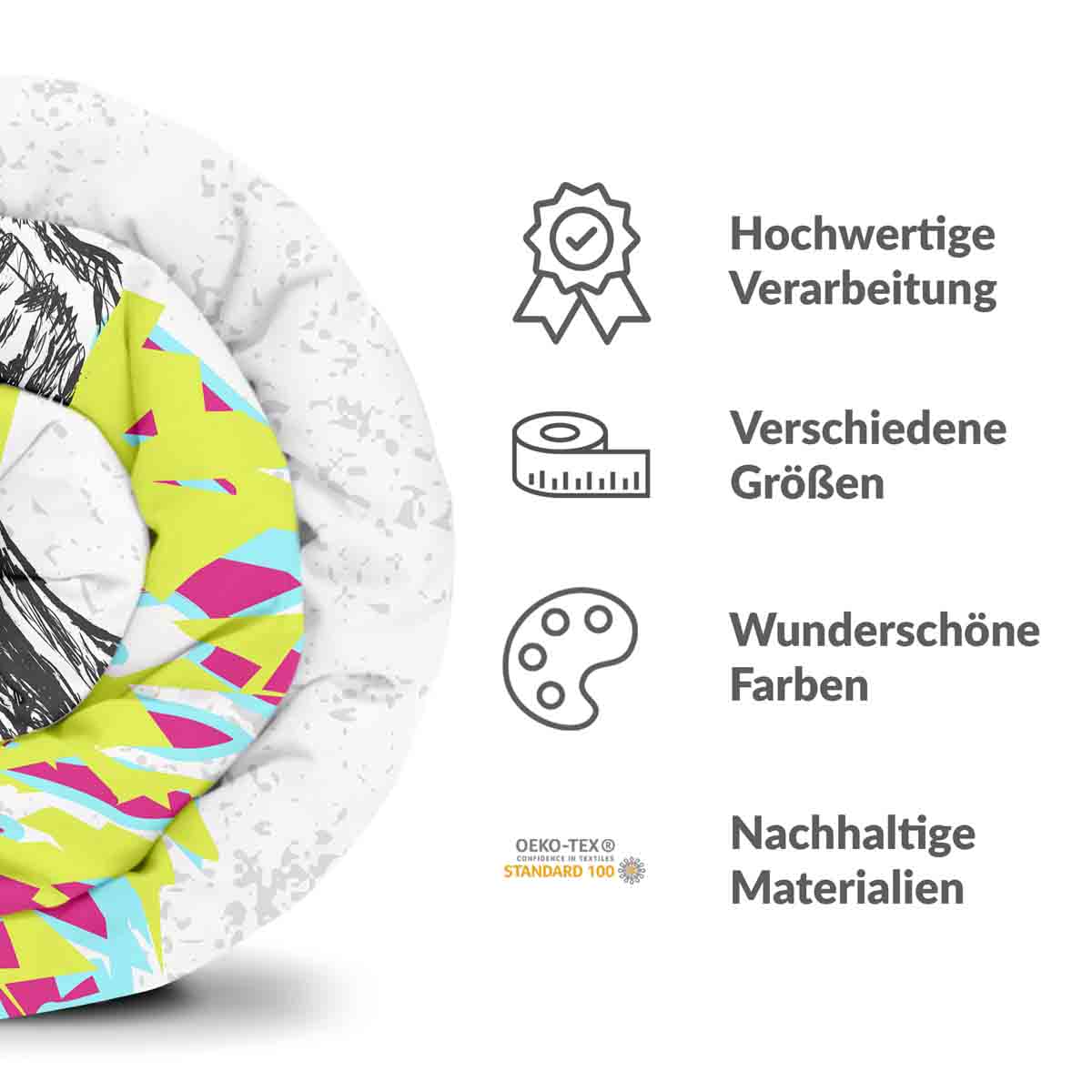 Original Therapiedecke - Baumwoll Bettwäsche Set Totenkopf Bunt