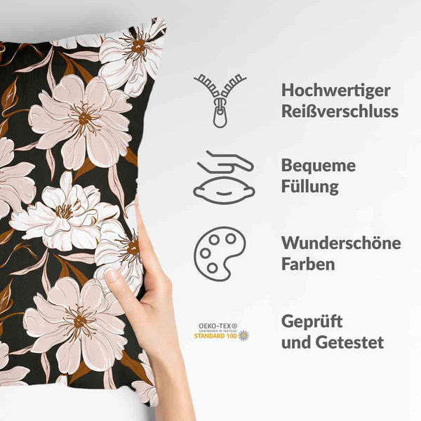 Gezondheidskussen met roze asterbloemen