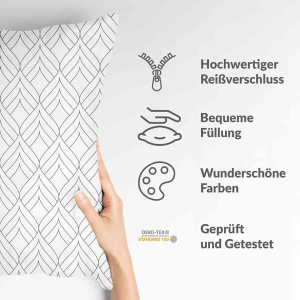 Gezondheidskussen wit met 3D vormen
