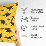 Gezondheidskussen Geel met Dino
