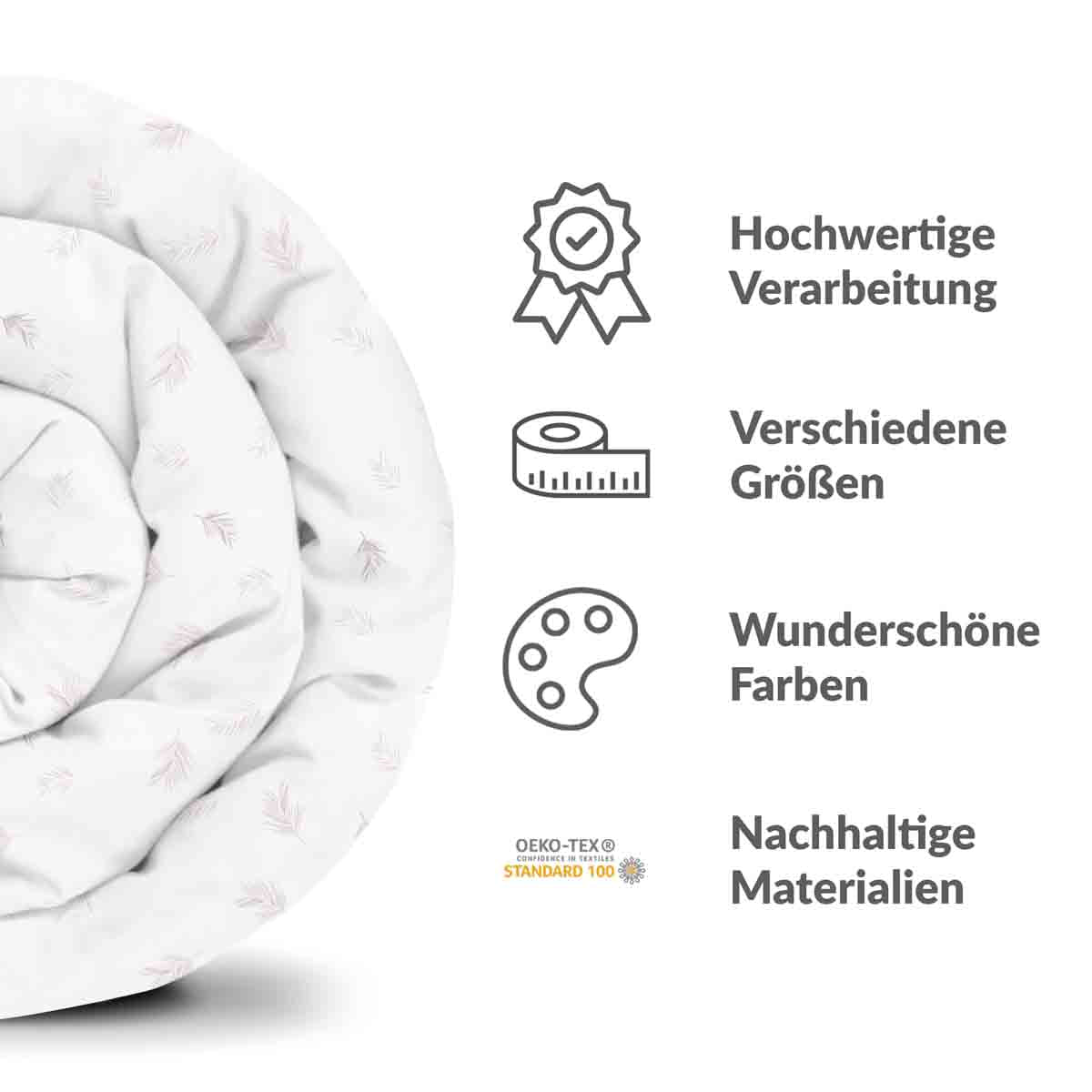 Original Therapiedecke - Baumwollbezug Weiß mit rosa Zweigen