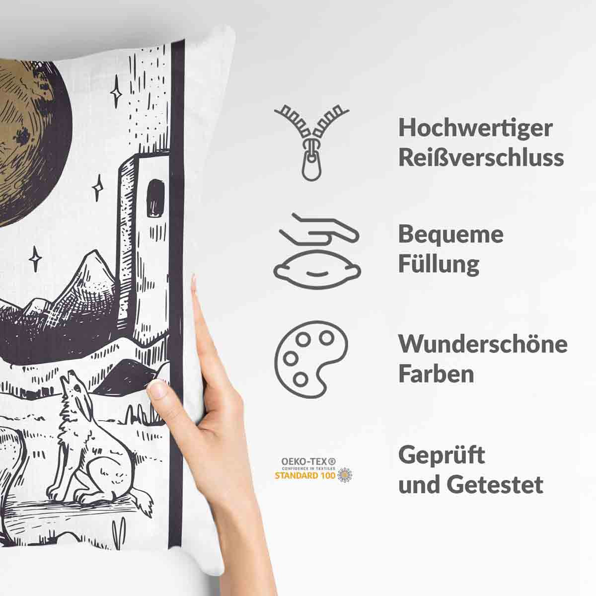 Gezondheidskussen Wolf en Maan