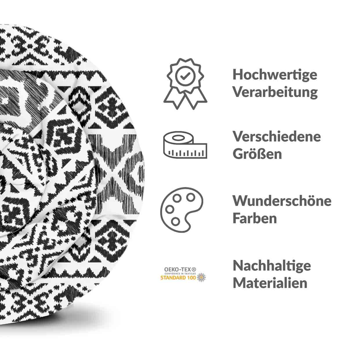 Therapiedekens beddengoedset met zwarte vormen