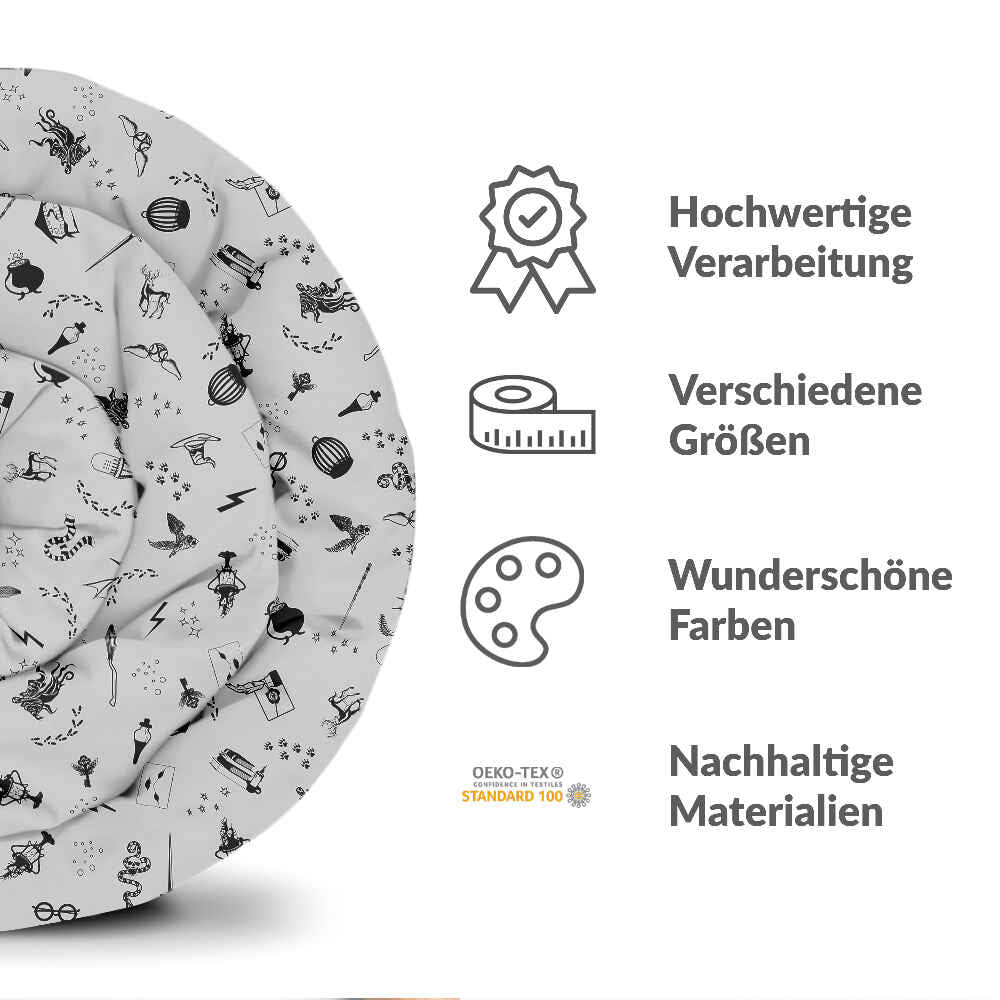 Original Therapiedecke - Baumwoll Bettwäsche Set Grau Zauberei