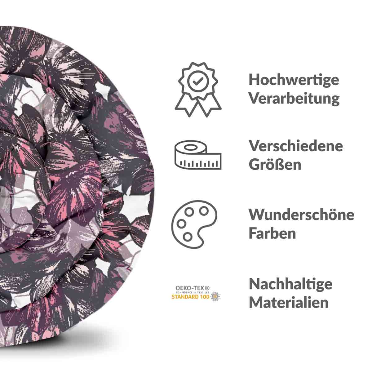 Original Therapiedecke - Baumwoll Bettwäsche Set mit lila Blumenmeer