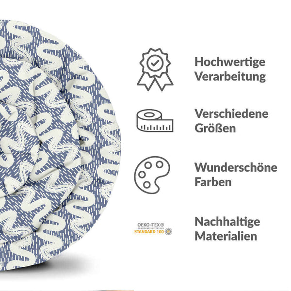 Therapiedekens katoenen hoes blauw witte golven