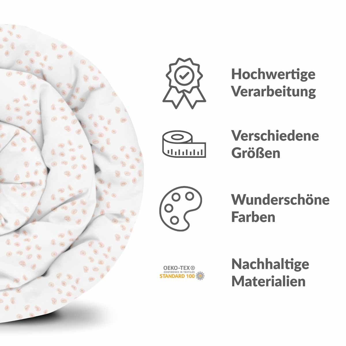 Original Therapiedecke - Baumwollbezug mit orangenen Punkten