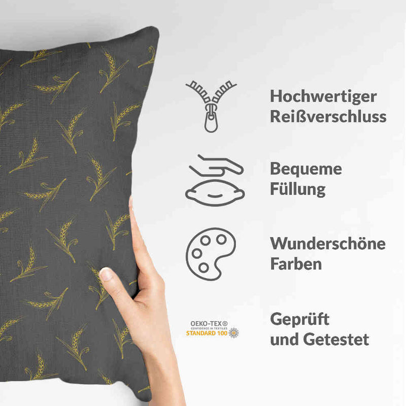 Gezondheidskussen grijs met tarwe