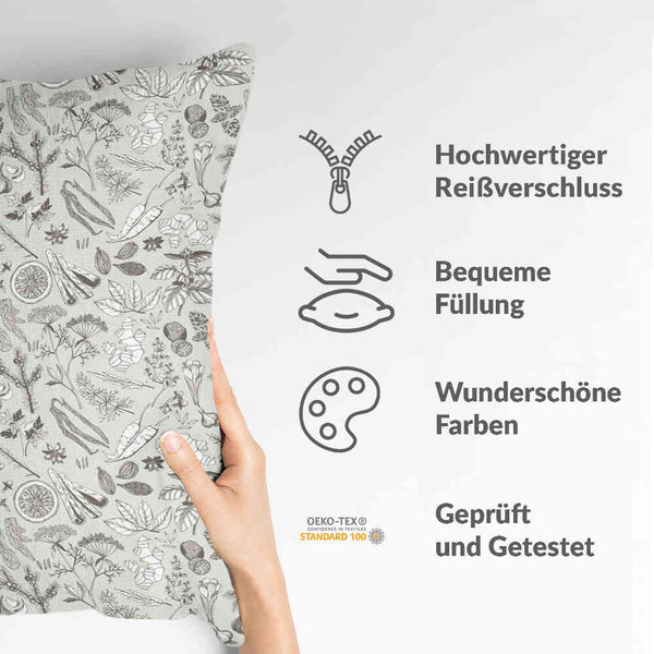 Gezondheidskussen Grijs Kruiden