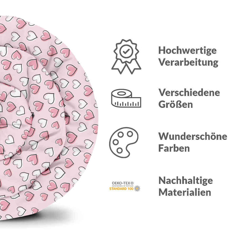 Therapiedekens beddengoed set schattige hartjes