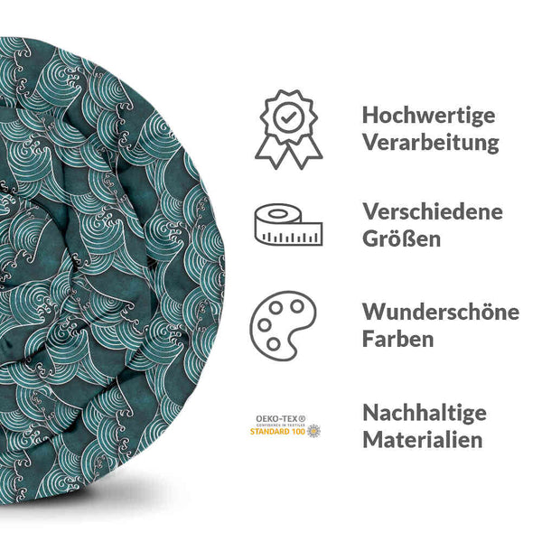 Therapiedekens katoenen hoes golf turquoise-groen