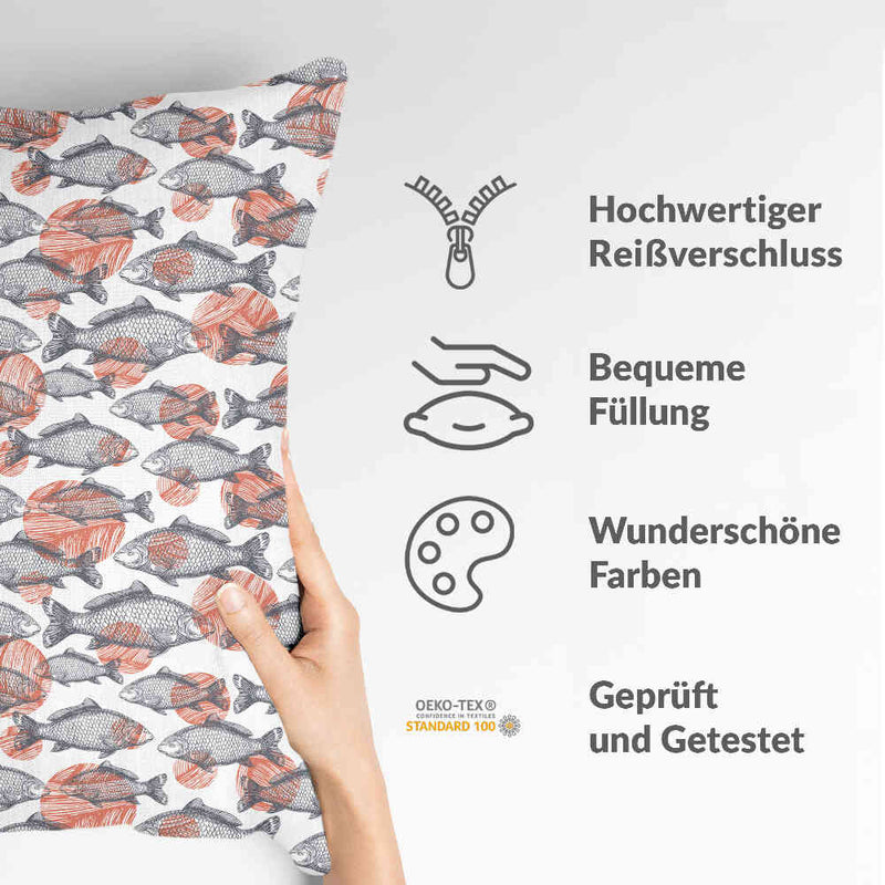 Gezondheidskussen grijze vissen