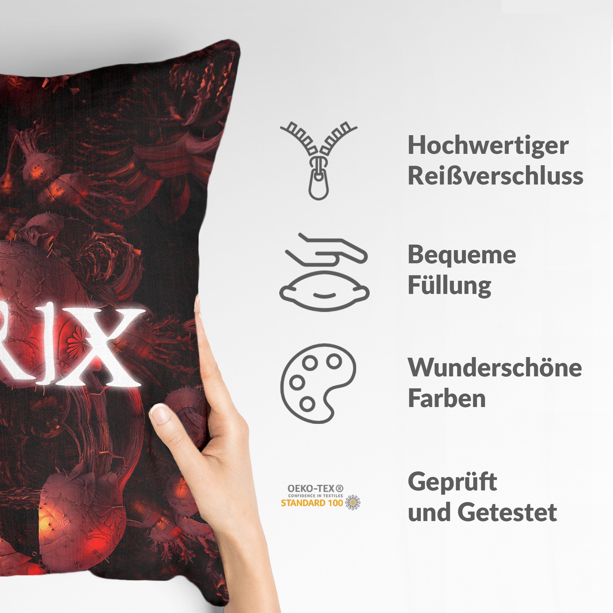 Gezondheidskussen Rood The Matrix Schriftzug