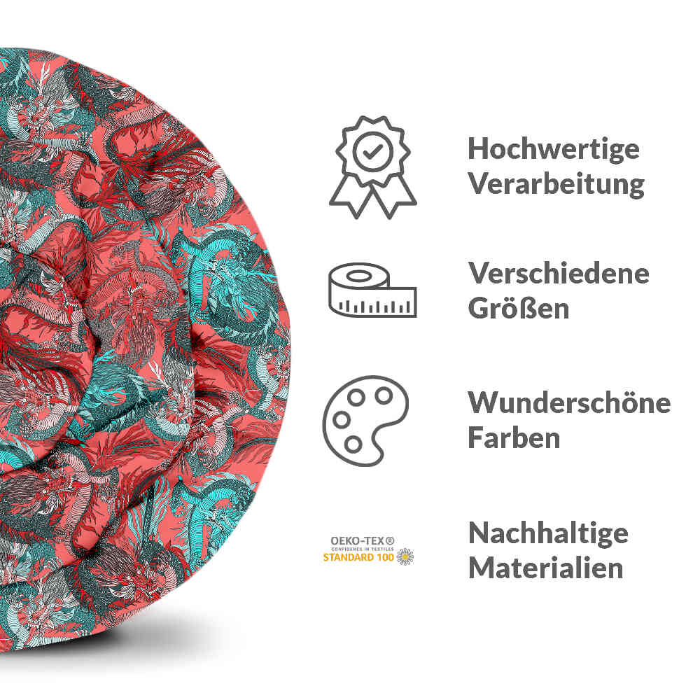 Original Therapiedecke - Baumwoll Bettwäsche Set Abstrakt Rot