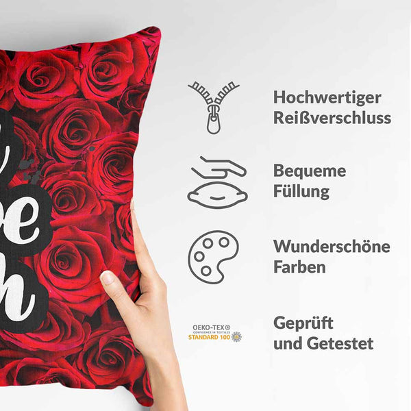 Gezondheidskussen Rozen "Ik hou van jou"
