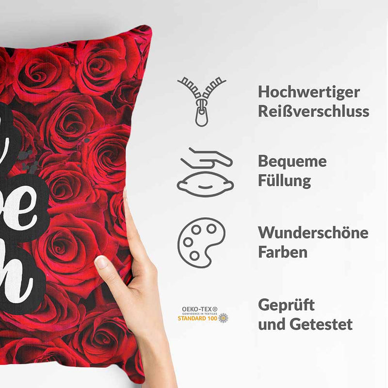 Gezondheidskussen Rozen "Ik hou van jou"