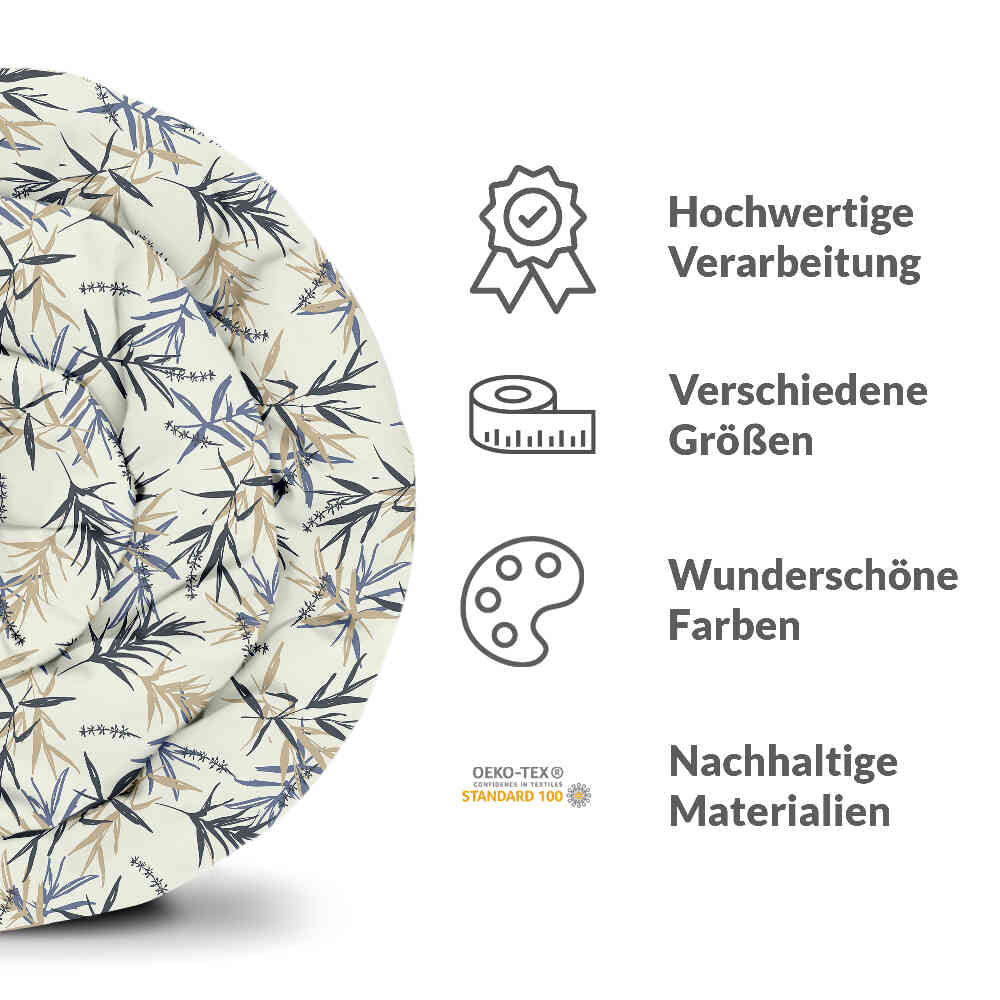 Original Therapiedecke - Baumwoll Bettwäsche Set Blattmuster Beige