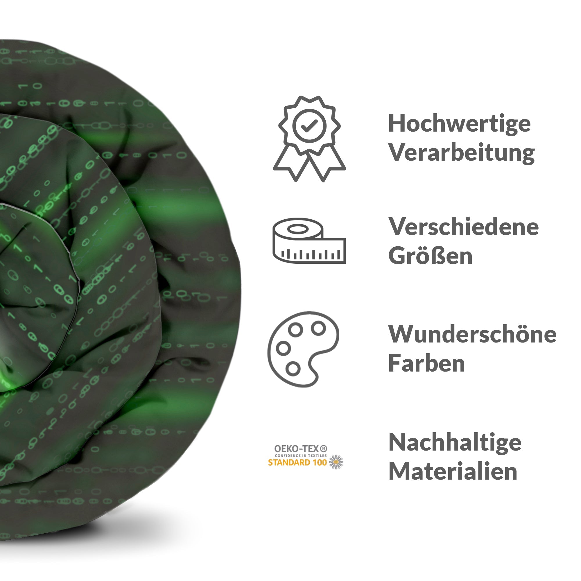 Original Therapiedecke - Baumwollbezug Grün Matrix II