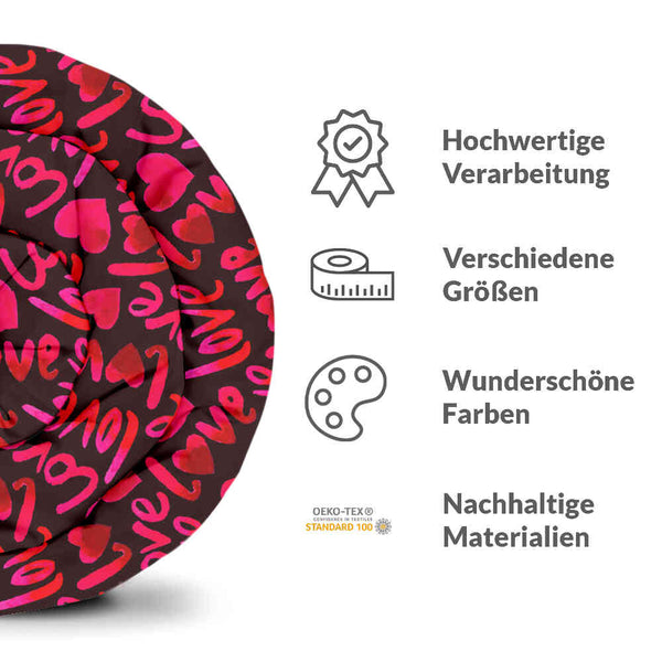Therapiedekens Beddengoed Set Zwart met Opschrift Love