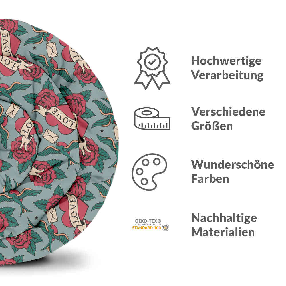 Original Therapiedecke - Baumwollbezug Love Tattoo