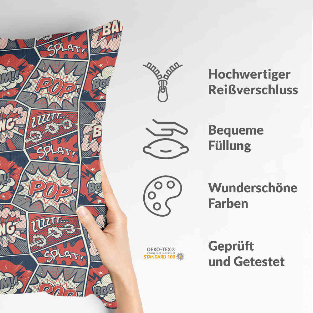 Gezondheidskussen Rood met Stripboek