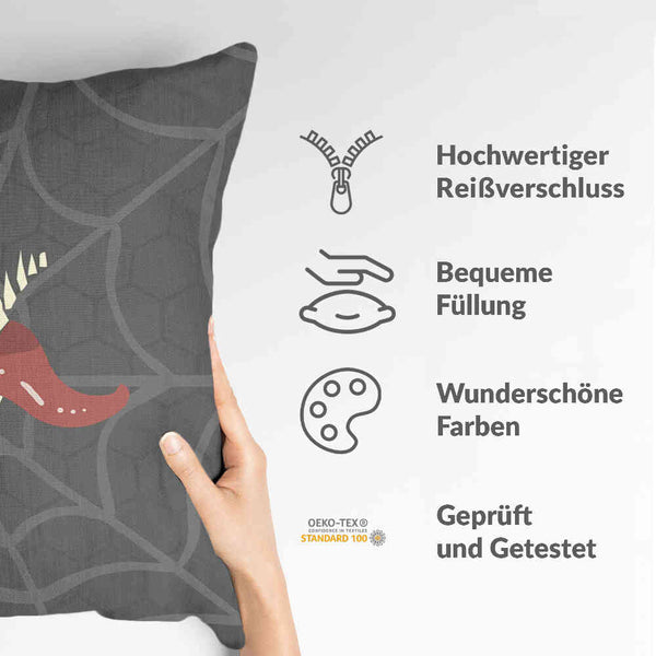 Gezondheidskussen Grijs Spinnenweb