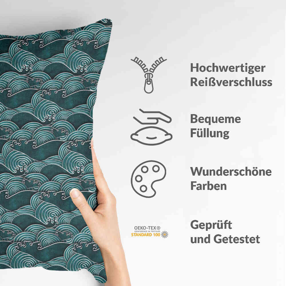 Gezondheidskussen golven turquoise-groen