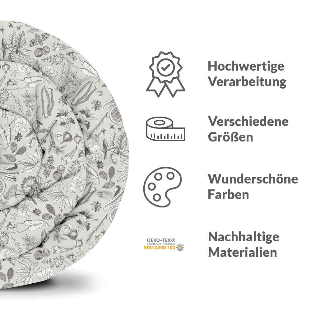 Original Therapiedecke - Baumwoll Bettwäsche Set Grau Gewürz