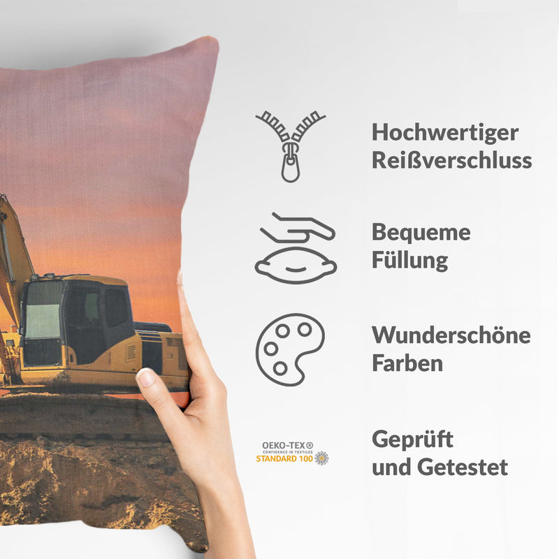 Gezondheidskussen tractor in zonsopgang