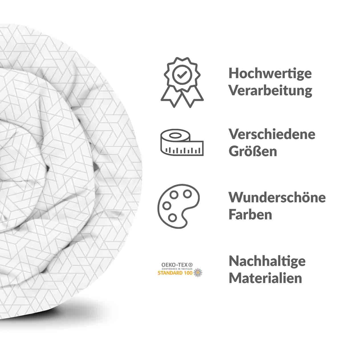 Originele therapiedeken - katoenen hoes wit met subtiel geometrisch patroon