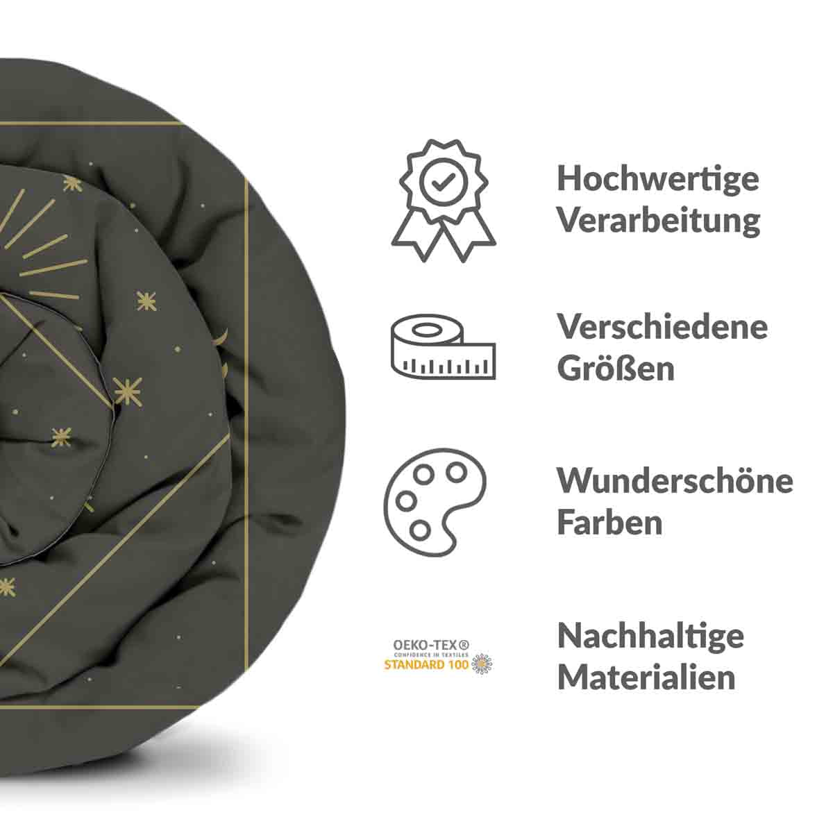 Original Therapiedecke - Baumwollbezug Schwarz Sonne und Kosmos