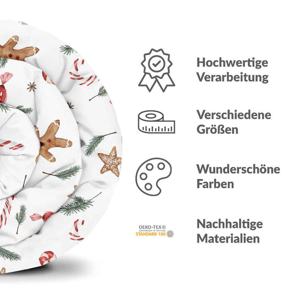 Therapiedekens katoenen hoes witte kersttijd