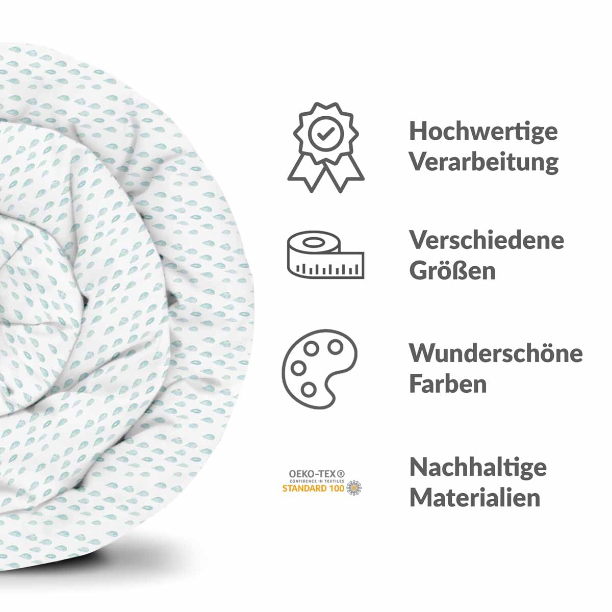 Original Therapiedecke - Baumwollbezug mit blauen Tropfen