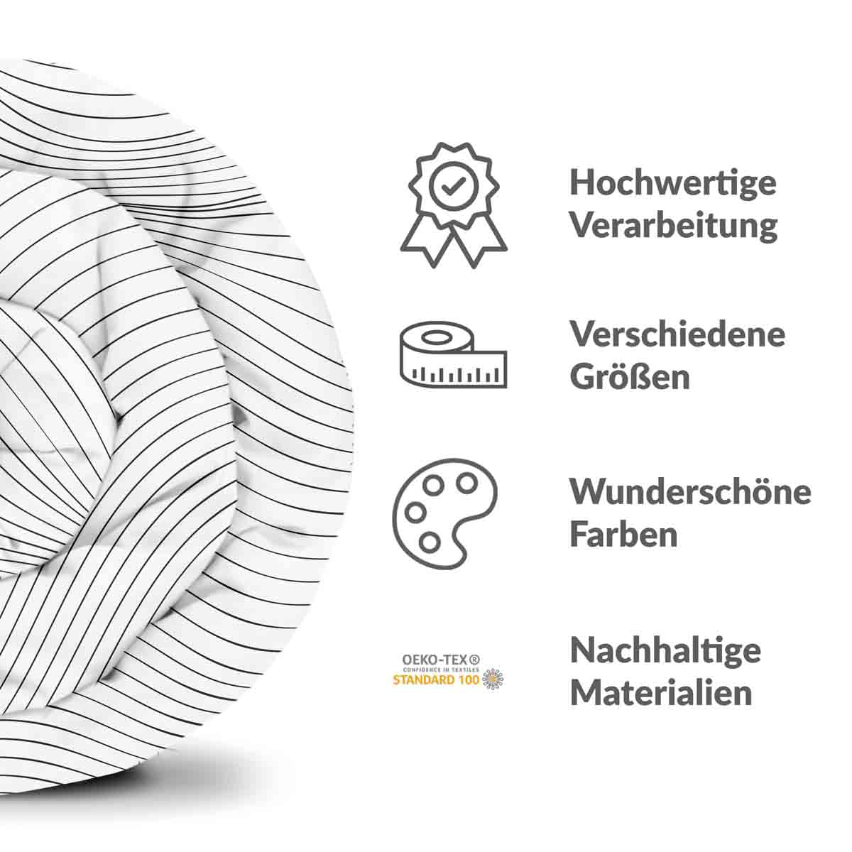 Original Therapiedecke - Baumwoll Bettwäsche Set Schwarze Radiowellen