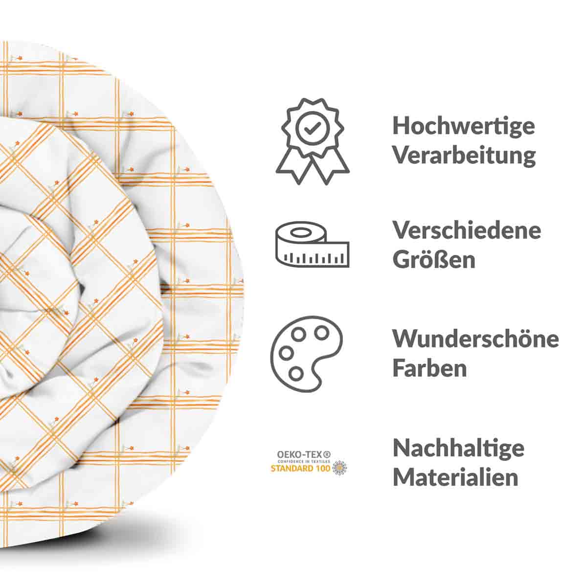 Original Therapiedecke - Baumwoll Bettwäsche Set Gelb Karo